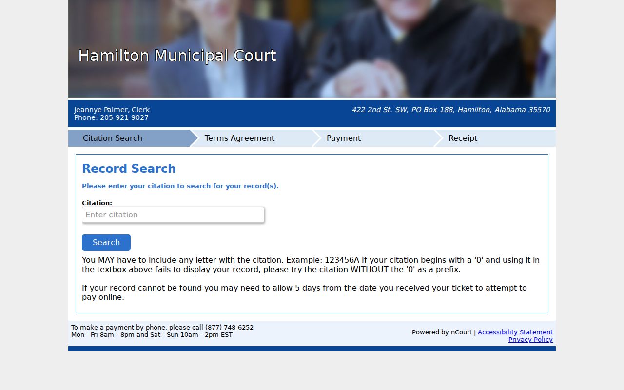 Hamilton court docket nCourt citation payment search