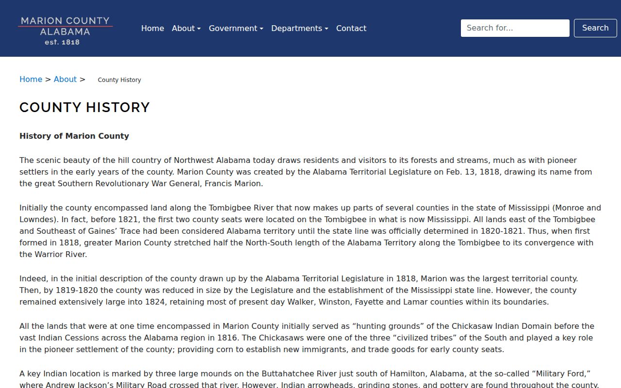 Marion County court docket and courthouse history source