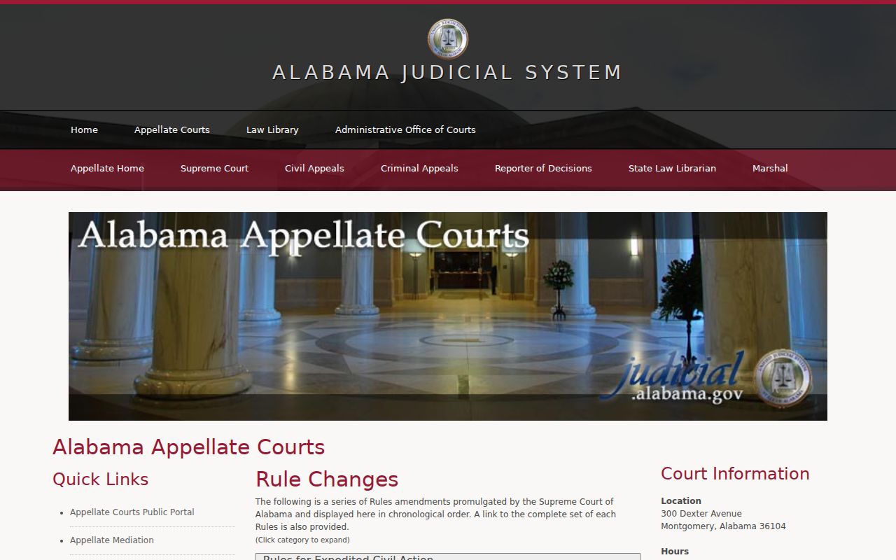 Marion County court records Alabama court rules index