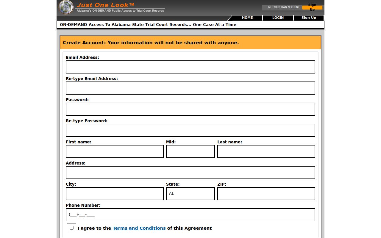 Marion County case search Alacourt public registration screen